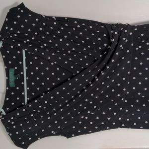 Ralph Lauren women's black and white polka dot dress size 6P